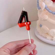 1pc Cute 0-9 Number Cake Candles In Black & Red Colors, Cake Decorations For Birthday, Anniversary, Party Favors, Birthday Party, Cupcake Toppers, Birthday Party Plates, Gender Reveal, Bachelorette Party, Graduation - Princess Theme, No Feathers, Multi-Purpose Celebration Candles, No Electricity Required, Birthday Candles, Birthday Decorations, Happy Birthday, Room Decor - Black & Red - View 10