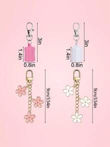 2 BUCĂȚI/SET Breloc Suport pentru Luciu de Buze pentru Vară, Balsam de Buze din Silicon Flexibil, Manșon pentru Breloc pentru Capac 0,55-0,7 in, Accesorii Portabile pentru Geantă, Brelocuri pentru Retușuri în Deplasare, Rechizite Școlare, Înapoi la Școală