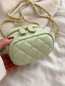 1pc Rhinestone Embroidery Mini Handbag Personalized Creative Chain Bag Lipstick Bag Crossbody Small Square Bag, Comfortable Fabric, Light And Large Capacity Adjustable Shoulder Strap, The Internal Space Is Very Open, Suitable For Daily Use When Out