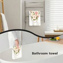 1set/2pcs/4pcs Elegant And Beautiful Rose Patterns Dish Towel, Scouring Pad, Suitable For Restaurant, Kitchen, Bathroom, Daily Decoration, Family Party Decoration, Home Decoration, Household Items, As Gifts