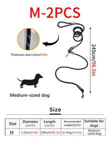 1pc Reflective Nylon Material Hand-Free Dog Leash, Adjustable Shoulder Crossbody Walking Strap For Small/Medium/Large Dogs