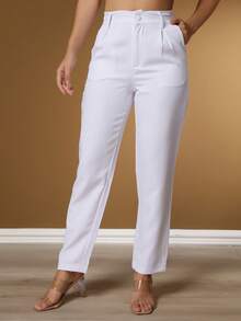 Women's Pants/Tailored Pants/Basic Pants/Elegant Pants/Skinny Pants/Blogger Pants/Fashion Pants - 白色 - 查看 3