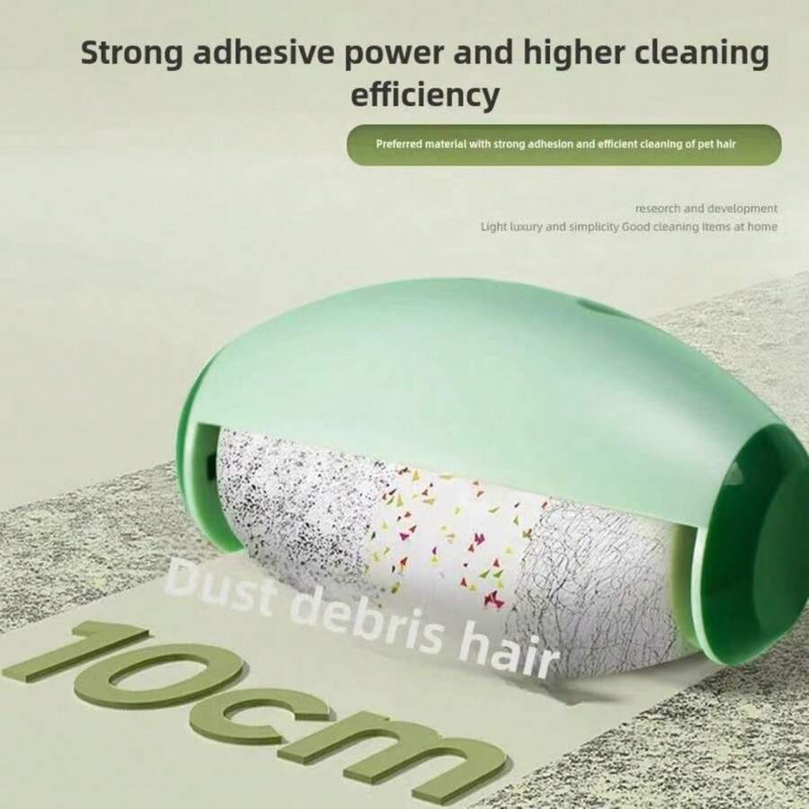 Washable Lint Roller Strong Adhesive Portable Pet Hair And Dust Removal Tool - màu xanh lá - Xem 1