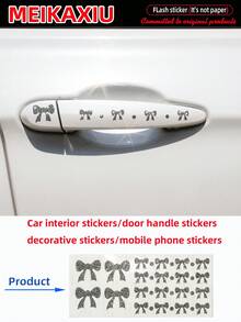 MEIKAXIU Waterproof Glitter Bowknot Blingbling Car Door Handle Cover, Car Interior Decal Sticker, Cellphone/Laptop Sticker, Women Accessories (Non-Paper) - one-size - View 17