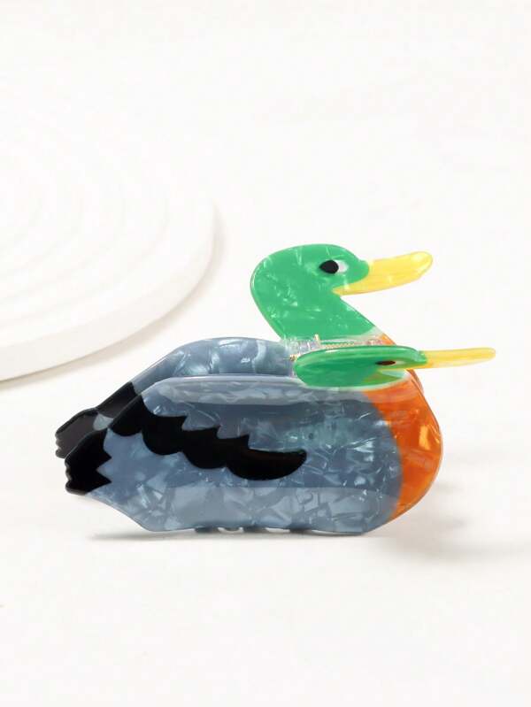 1 قطعة مشبك شعر بتصميم بطة جذاب بحجم 8.9 سم - كرتوني متعدد الألوان، مناسب للارتداء اليومي والمناسبات الخاصة، إكسسوارات شعر، تصميم جميل للاستخدام في فصلي الخريف والشتاء كمشبك شعر للملابس في العطلات للمرأة