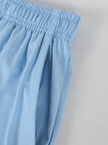 Conjunto de 2 peças de moletom com capuz e regata para treino casual para meninos/adolescentes + shorts soltos lisos, primavera/verão