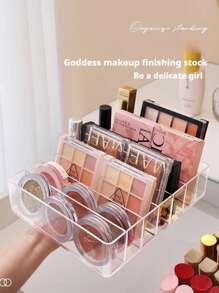 1 pieza Organizador de paleta de sombras de ojos, Organizador de maquillaje para paleta de sombras de ojos y organizador de lápices labiales, Almacenamiento de maquillaje para cajón de tocador, Sombras de ojos, Lápices labiales, Almacenamiento de cosméticos modernos, Paleta de maquillaje compacta Organizar, Para encimeras de baño, Tocadores