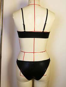 Specialty Fabric Backless Sexy Bikini - Black - View 3