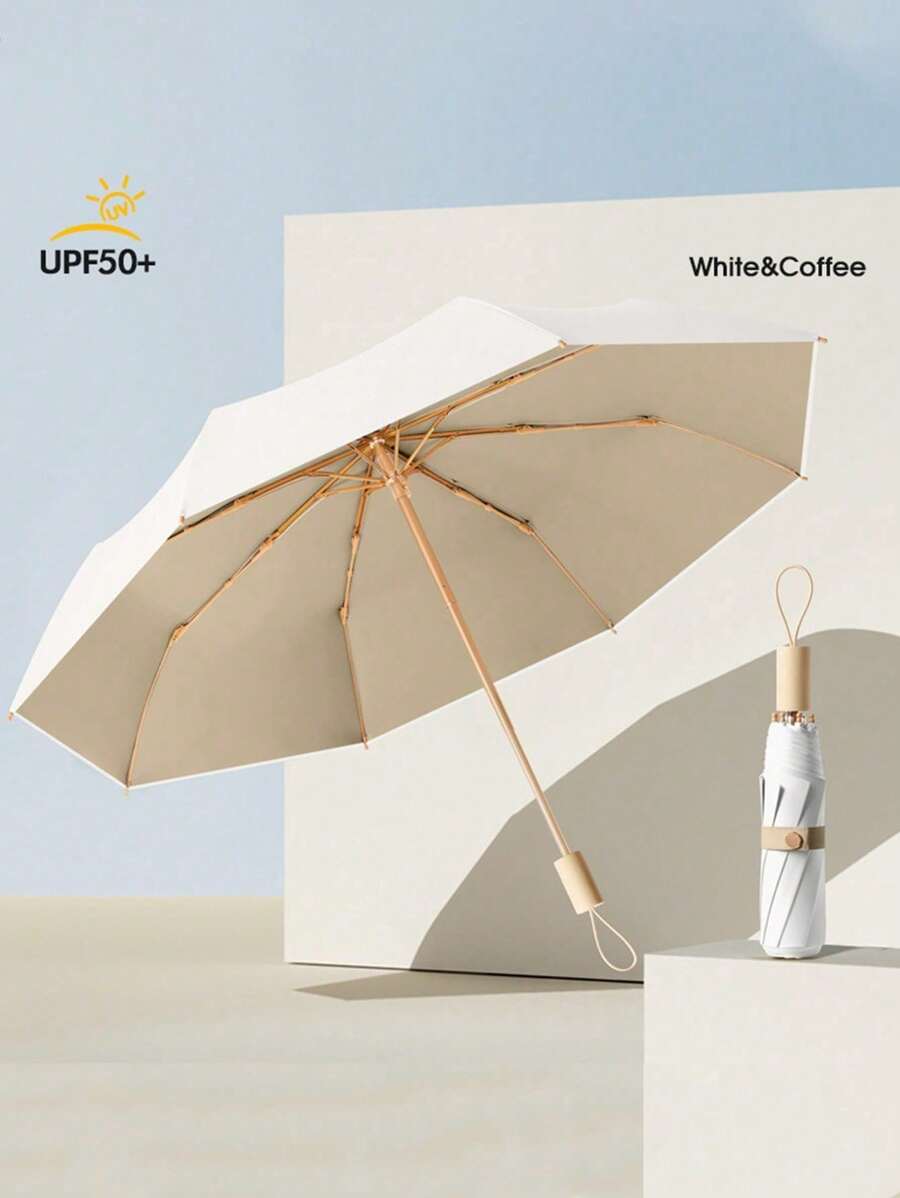 Automatic Umbrella,Compact Automatic Umbrella | Dual-Purpose, UV Protection, Sun & Rain Ready, Foldable, 8-Rib Structure With Donut Hook,Family Entertainment Outdoor Rainproof And Sunscreen Dual-Use Parasol For Multiple People For School,Office,Household,Travel, Back To School Supplies Summer Cooling,Beach,Travel Umbrella For Women Umbrella Rainproof Windproof