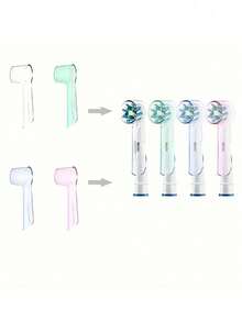 Set de 5 cubiertas de plástico para cabezal de cepillo de dientes, cubierta protectora universal duradera de plástico para uso en viajes y en el hogar, diseño transparente higiénico para cabezal de cepillo de dientes eléctrico