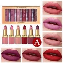 SAM SUGAR 6-Piece Matte Pearlescent Lipstick Set Box, Long-Lasting And Easy-To-Color Velvet Moisturizing Lipstick Makeup Set Gift Set - Multicolor - View 2