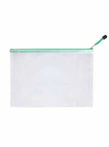 10/20pcs A4 Mesh Zipper Bags, PVC Mesh Zipper Pouches, Waterproof Plastic Mesh Zipper Envelopes, File Folders, Multi-Purpose Mesh Organizer Bags, Transparent Document Storage Bags Back To School