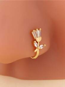 6/8/10pcs Gold-Plated Faux Nose Piercing Clip Set With Micro-Inlaid Cubic Zirconia, U-Shaped Nose Rings In Demon Eye / Lightning Designs, Versatile Nose Accessories For Festivals, Halloween, Parties, Daily Wear, Women's Gift