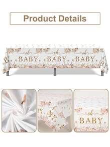 1 Stück 130*220cm, "Hey Baby Boho Babe" Duschthema Tischdecke, "Oh Baby" Text braun Blumen Umrandung Dekorationsmuster Gender Enthüllungsparty Einweg-Tischdecke, Babymoon Party Deko Tischdecke, Willkommen Baby Party Deko, Gender Enthüllungsparty Zubehör, Baby Dusche Geschenk, Babe Dusche Deko, Gender Enthüllungsparty Deko, Küchendekoration, Gender Enthüllungsparty Gastgeschenk