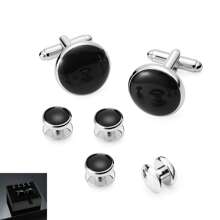 Set de 2/6/8 piezas de gemelos y botones de camisa para hombres, juego de gemelos y botones de camisa de esmoquin para hombres, gemelos y botones de camisa de latón para boda/banquete/ceremonia/negocios, el mejor regalo para padres/amigos/amantes