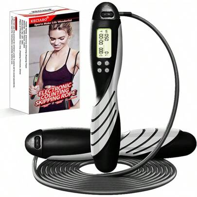 Jump Rope, LCD Digital Counting Skipping Ropes, Adjustable Weight Calories Time Setting With Sound Reminder Jump Ropes For Men, Women AndKeeping Fit, Workout And Weight Loss