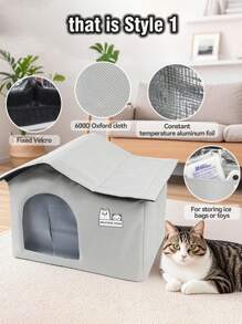 Outdoor Cat House Cooling Cat Nest Outdoor/Indoor Cat Warmth Cat House Four Seasons Universal Cat Bed Easy To Assemble