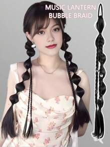 Long Braided Ponytail Extension With Hair Tie Straight Wrap Around Hair Extensions Ponytail Natural Soft Synthetic Hair Piece For Women Daily Wear