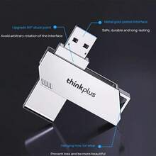 Lenovo USB Flash Drive TPU301plus High-Speed Transmission High-Performance Chip 360º Rotation Design Safe And Durable Widely Compatible Plug And Play Pearl Nickel - Pearl Nickel - View 2