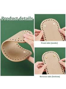 4pcs 8.66x3.93 Inch Crochet Bag Base, 4 Colors Diy Woven Bag Bag Bottom Handmade Bag Base Accessories Leather Bag Bottom Oval Bag Bottom Pad Knitted Crochet Base Wallet Bottom With Hole For Handbag Purse Tote Bag Shoulder Crossbody Bag