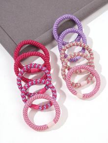 10pcs Colorful Thick Elastic Hair Ties, High Ponytail, Non-Damaging Hair Accessories,Hair Accessory,Hair Accessories,Hair Accessories For Women,Fall,Travel,Hair Tools,Accessories Women,Hair Stuff,Curly Hair,Scrunchies,Scrunchies Hair,Curly Hair Accessories,Gifts,Travel,Gifts For Women,Hair Stuff,Stocking Stuffers