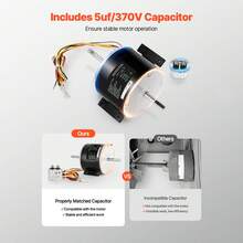 3315332.005 RV AC Fan Motor Replacement Genteq F48AF70A61, Dometic Brisk Air Ⅱ Fan Motor, Compatible With Dometic Brisk Air Ⅱ B57915 B59516 B59146 B59186 - 1/4HP AC115V 3A 1650RPM (3 Speeds) - US A Type Plug(110-127V) - View 5