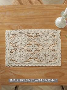 1pc Vintage Crochet Elegant Hollow Out Table Runner, Simple Style, Suitable For Home, Dining Room, Coffee Table, Chest Of Drawers, Home Decor, Holiday Decor, Dinner Party, All Season, Multi-Size Options