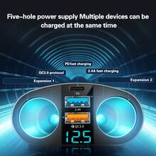 Classic 5-Port High-Power USB Car Charger, QC3.0 And PD Fast Charging, Intelligent Flash Charging Technology, With Digital Display, Suitable For Cigarette Lighter Adapters - CH10 PD - View 7