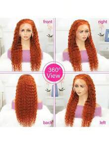 Ginger Transparent Lace Front Wigs 13x6 Curly Wigs For Black Women Ginger Curly Wig With Long Curly Wavy Wig 250% Densi - Ginger & Orange - View 5