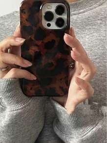 Vintage Black Brown Tortoiseshell Foil Texture Phone Case For IPhone 16 Pro Max, Apple 15, Soft Cover For 14 New, 12 Pro, 13 Pro Max, Anti-Fall Protective Cover For Women. The Color May Vary Slightly Under Different Display Angles.
