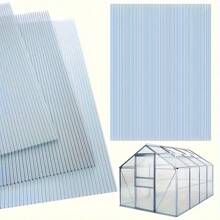10 Pieces/Set Of Polycarbonate Panels, Double-Layer Polycarbonate Panels, Double-Layer Polycarbonate Panels Waterproof UV Enhanced Transparent Panels, Suitable For Greenhouse, Outdoor, And Plant Rack Roofs 19.7 * 39.4 Inches