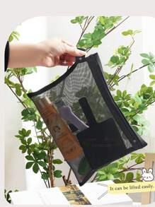 1/3 Stücke graue und schwarze Reisetasche für Kosmetik, aus Nylonmaterial gefertigt, geeignet zum Aufbewahren von Lippenstift, Puder, Lipgloss, Lotion, Handcreme und anderen Damen-Kosmetikartikeln. Zusätzlich können darin auch Alltagsgegenstände wie Masken, Stifte und Radiergummis aufbewahrt werden.