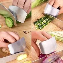 Stainless Steel Finger Protector Double Fit Protection Shield 2 Fingers Slicing Cutting Chopping Vegetables Fruit Meat - 不銹鋼 - 查看 5