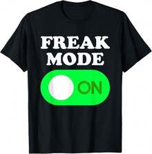 Freak Mode On - Funny Power Button Freaky Viral Slang Meme T-Shirt Gift For Foodies Gift For RV Owners - Black - View 1