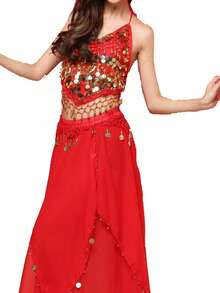 2 Pieces Dance Costume Adult Female Belly Dance Performance Costume National Stage Performance Costume Suit