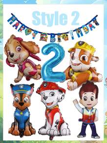 Paw Patrol Dog Patrol Geburtstags-Themen-Set, Ryder Archi Daily Flauschiger Aluminiumfolie Luftballon Kombination, Paw Patrol Geburtstags-Party Dekorationsartikel