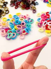 300 piezas/Paquete Ligas de pelo elásticas de colores variados, bandas de pelo de gran elasticidad y sin daños