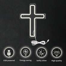 1 Stück USB Neon Kreuz Lampe, dekorative Beleuchtung für Partys, Bars, Schlafzimmer