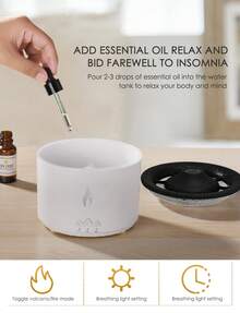 Volcano-Shaped Essential Oil Diffuser & Humidifier – 360ml Jellyfish Mist Design, Pulsating/Continuous Modes, Dual-Color Night Light For Bedroom - White - View 6