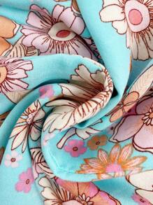 Women's Floral Print Wide-Leg Jumpsuit With Adjustable Straps And Pockets - Elegant Summer Overalls In Blue, Pink, Yellow, Orange, And White Flowers, Summer Out Digital Print Fabric, Floral Print Jumpsuit