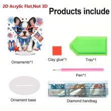 5D Diamond Painting Desktop Set, Eyeglasses Dog Pattern Rhinestones Decor Artwork, DIY Bejeweled Craft, Home & Bedroom Tabletop Decoration