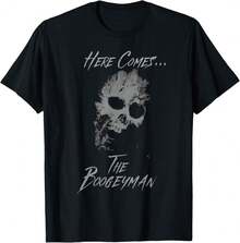 Camiseta con diseño vintage de fantasma terrorífico, calavera y hombre del saco para Halloween - Negro - Ver 1