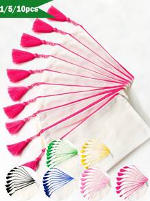 1 PEÇA/5 PEÇAS/10 PEÇAS Nécessaire de Zíper de Lona com Borla, Bolsa para Maquiagem para Viagem, Organizador de Maquiagem, Nécessaire de Lápis, Para Férias, Praia, Banheiro, Coleção de Quarto, Grande Capacidade