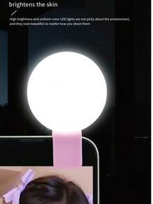4/2/1 pieza Luz anular LED portátil alimentada por USB compatible con iPhone, portátil, mini luz anular para video, foto, fotografía, lámpara con clip - Blanco - Ver 7