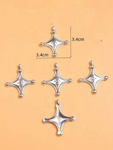 5 件镀银圣十字合金吊坠，DIY 饰品工艺金属配件 M261