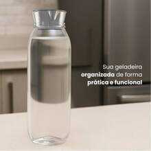 Juice Jug Water Bottle Hygienic Lid Refrigerator 1.5 Liters Premium Resistant - Xám - Xem 2
