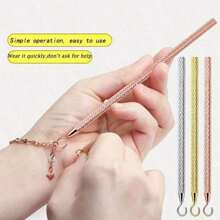 1pc Stainless Steel Bracelet Fastener Assistant, Jewelry Assistant Bracelet Clasp Assistant, Bracelet And Necklace Aid Tool For Jewelry Making - Easy To Put On Bracelet Portable Bracelet Tool Jewelry And Hook Equipment Bracelet Attachment Tool, Adjustable Bracelet Fastener - Easy To Use Female Jewelry Assistant