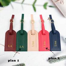 1pc Personalized Customization, First Letter Case Or Name Design, PU Leather, Simple Texture, High-End, Versatile, Women's Handbag, Suitcase, Tag, Pendant, Universal Suitcase, Luggage, Anti-Loss Tag, Birthday Gift, Christmas And Valentine's Day Gift, Girl And Boy Keychain, Pendant, DIY Craft Accessories - Multicolor - View 3