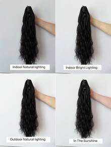 1 件装马尾辫接发片合成爪夹假发卷发波浪马尾接发片长马尾假发片儿童适用