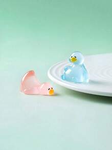 10/20/30pcs Luminous Mini Resin Ducks, Glow In The Dark Goose Tiny Figures, Cute Animal Statues For DIY Fairy Garden Micro Landscape Aquarium Micro Landscape Aquarium Potted Plants Decoration,Perfect Birthday Gift(Random Color)